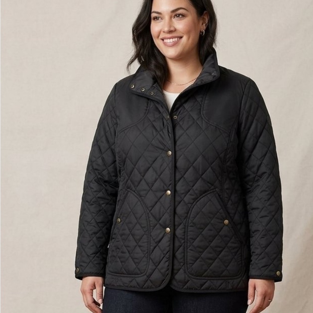 Eddie Bauer Black Quilted Utility Jacket 2X